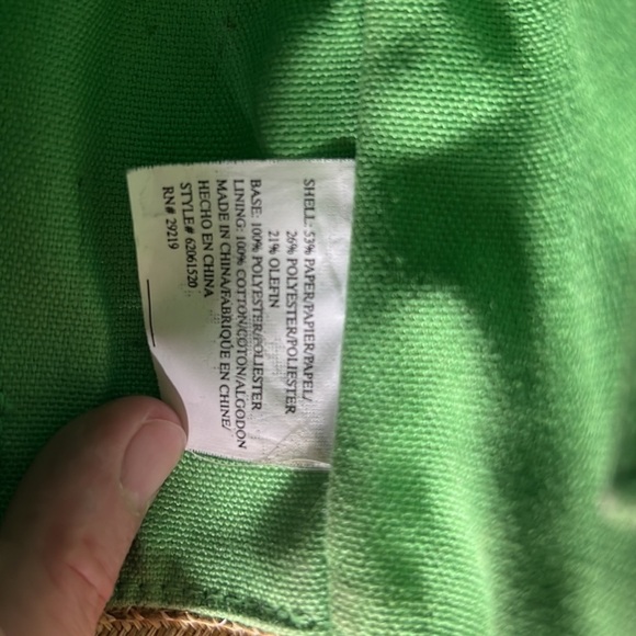 Talbots Woven Bucket Purse w/ Wooden Handles - Picture 12 of 12